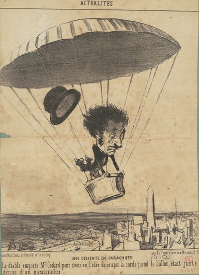 Ein Fallschirmsprung von Honoré Daumier