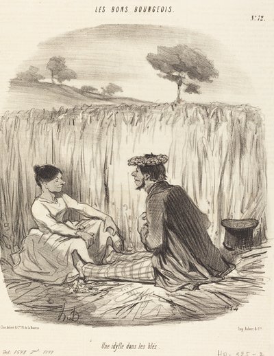 Eine Idylle im Weizen von Honoré Daumier