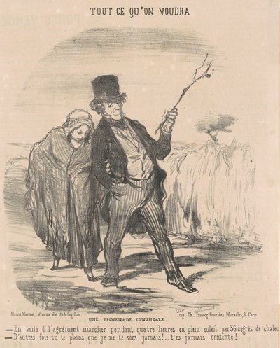 Ein ehelicher Spaziergang von Honoré Daumier