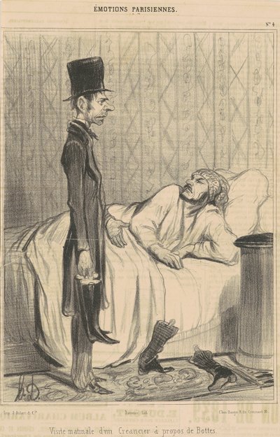 Morgendlicher Besuch eines Gläubigers von Honoré Daumier