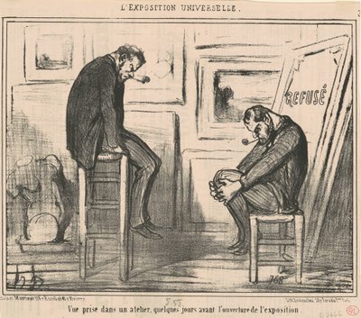 Ansicht aufgenommen in einem Atelier... von Honoré Daumier