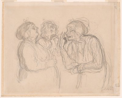 Drei Klatschbasen von Honoré Victorin Daumier