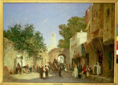 Eine arabische Straßenszene, 1872 von Honore Boze