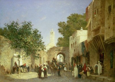 Arabische Straßenszene, 1872 von Honore Boze