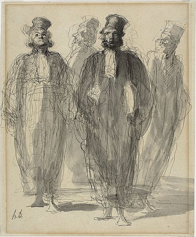 Vier Anwälte von Honoré Daumier