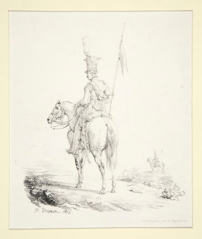 Lancier auf Wache von Emile Jean Horace Vernet