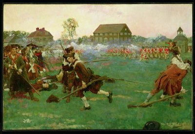 Der Kampf auf dem Lexington Common, 19. April von Howard Pyle
