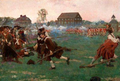 Der Kampf auf dem Lexington Common, 19. April von Howard Pyle