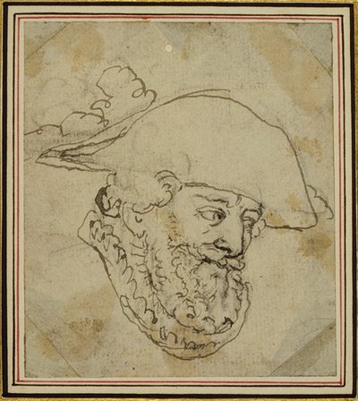 Kopf eines Mannes von Hubert Francois Gravelot
