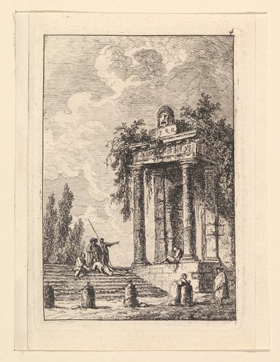 LEscalier aux Quatre Bornes von Hubert Robert