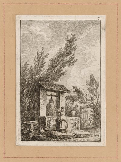 Platte Sieben aus Abende in Rom von Hubert Robert