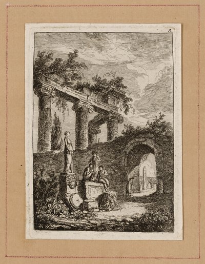 Tafel Drei aus Abende in Rom von Hubert Robert