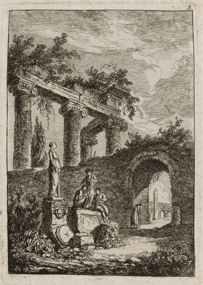 Tafel Drei aus Abende in Rom von Hubert Robert