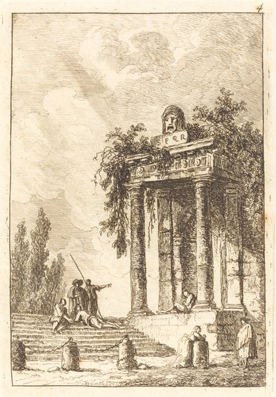 Schritte zu den vier Wahrzeichen von Hubert Robert