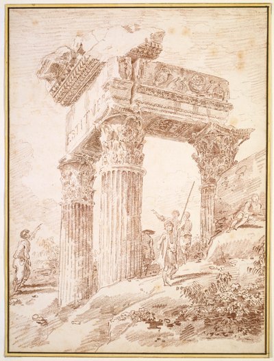 Tempel des Vespasian von Hubert Robert