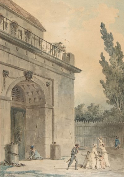 Besucher verlassen ein Gefängnis, 1794-95 von Hubert Robert