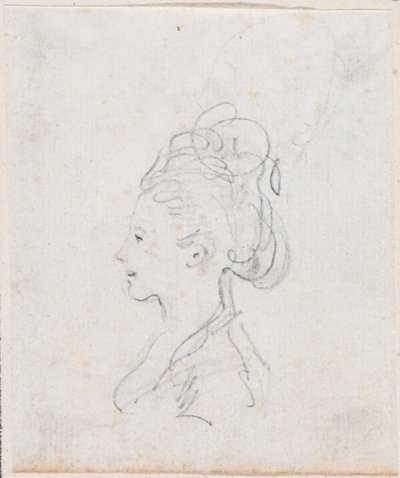 Kopf einer jungen Frau im Profil von Hubert Robert