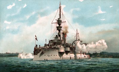 S.M. Küstenpanzerschiff Odin im Salut von Hugo Graf