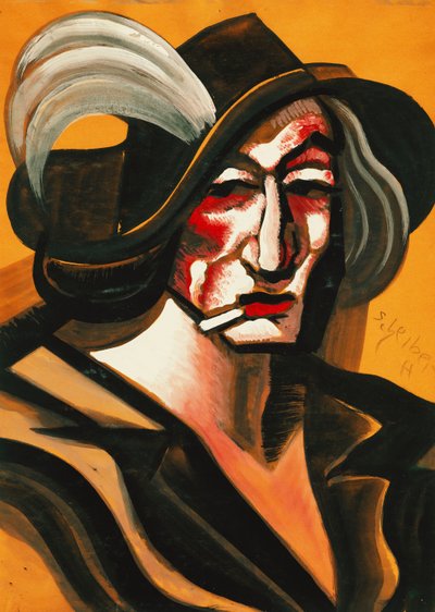 Dame mit Hut von Hugo Scheiber