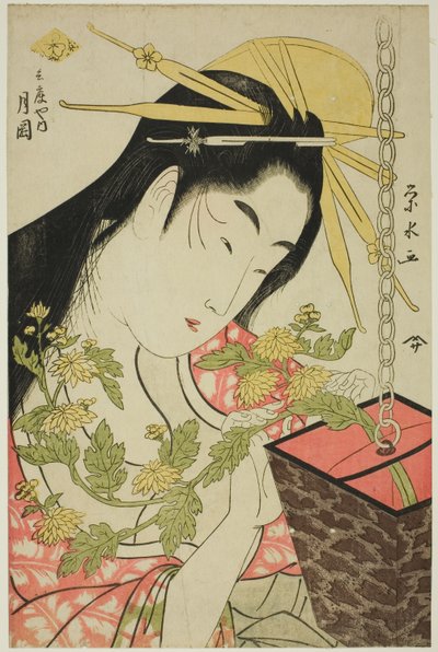 Die Kurtisane Tsukioka vom Hyogoya von Ichirakutei Eisui