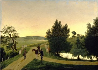 Landschaft mit Jägern von Ignati Stepanovich Shchedrovsky
