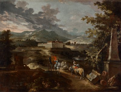 Landschaft mit Schloss Stattenberg von Ignaz Flurer