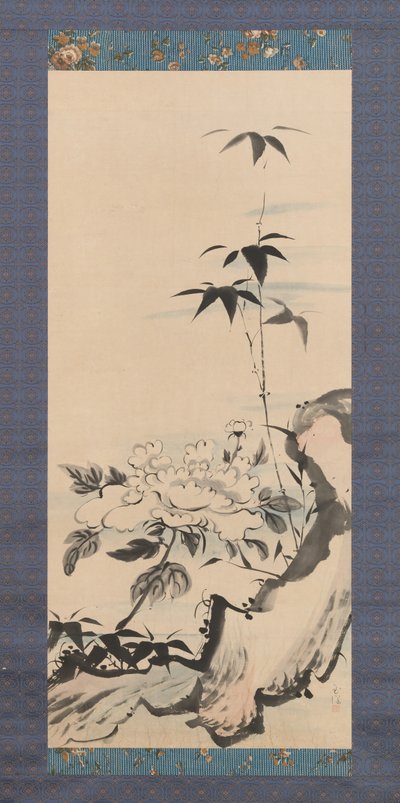 Pfingstrose und Bambus, ca. 1768 von Ike no Gyokuran