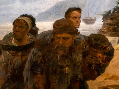 Türme überqueren eine Furt (Detail) von Ilya Efimovich Repin