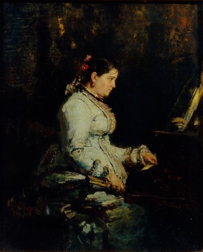Frau am großen Klavier von Ilya Efimovich Repin