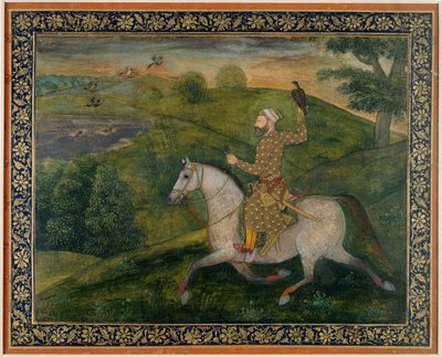 Alivardi Khan geht auf die Jagd (Gouache auf Papier) von Indian School