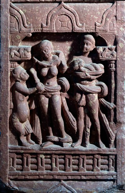 Sundari-Toilette (Sandsteinskulptur) von Indian School
