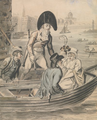 Einschiffung auf die Fähre von Isaac Cruikshank