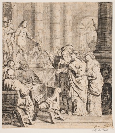 Komposition mit Figuren in Kostümen aus dem 17. Jahrhundert von Isaac Isaacsz