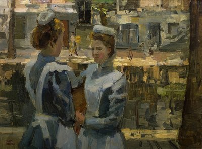 Die Dienstmädchen auf der Leidsegracht von Isaac Israels