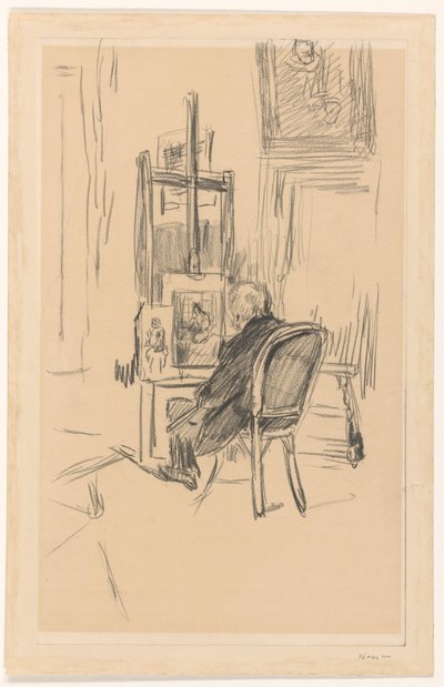 Jozef Israels in seinem Atelier von Isaac Israels