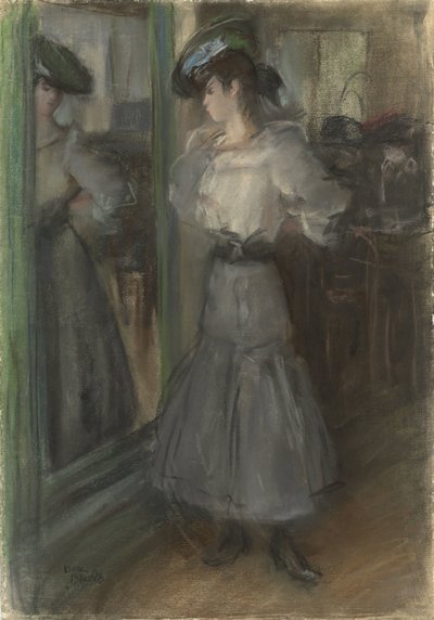 Mädchen vor einem Spiegel von Isaac Israels