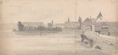 Dorf an einem See von Isaac Weld