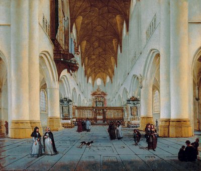 Das Innere von St. Bavo, Haarlem von Isaak Nickelen