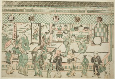 Der Laden von Sanogawa Ichimatsu von Ishikawa Toyonobu