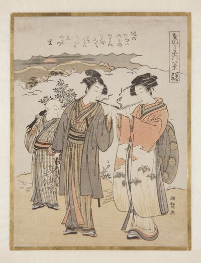 Sonnenuntergang in Kawari von Isoda Koryusai
