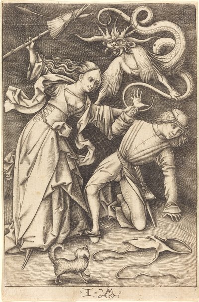 Die wütende Ehefrau, ca. 1495-1503 von Israhel van Meckenem