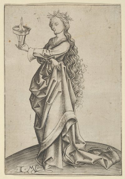 Die dritte kluge Jungfrau, ca. 1450-1503 von Israhel van Meckenem