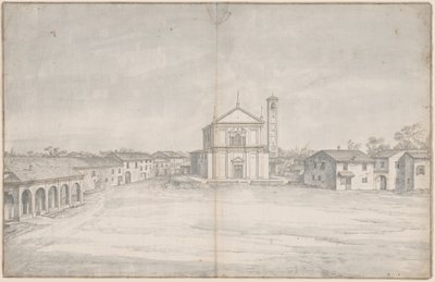 Stadtzentrum mit Kirche von Italian 18th Century