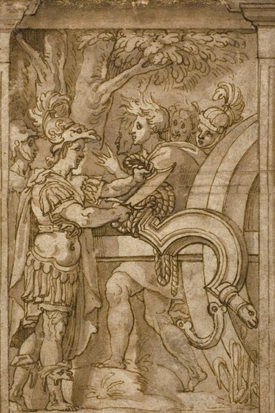 Alexander schneidet den Gordischen Knoten durch von Italian School
