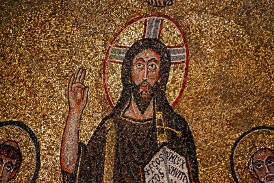 Apsis Detail mit Christus (Mosaik) von Italian School