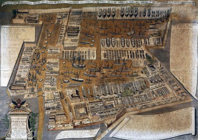 Ikonografische Projektion des Arsenals in Venedig von Italian School