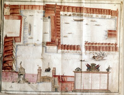 Karte des Arsenals von Venedig im Jahr 1580. von Italian School