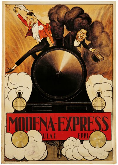 Plakat, das den Modena Express bewirbt von Italian School