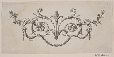 Ein Blatt und Blütenschlingung von J.F. Clemens