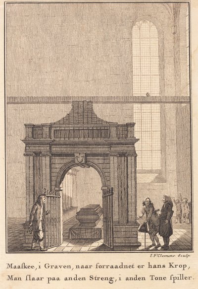 Holbergs Sarkophag in der Kirche von Sorø von J.F. Clemens